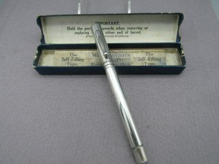 Waterman Silver Lever Filled Fountain Pen 1927