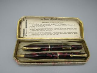 Conway Stewart “dinkie” No 550 Fountain Pen And Propelling Pencil From 1950`s