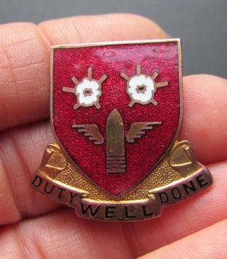 Wwii Us Army 203rd Air Defense Artillery Dui Crest (pin Back)