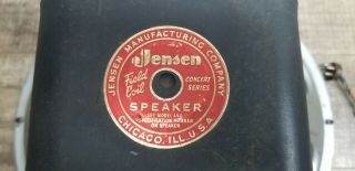 Vintage 1957 Jensen F15LL Field Coil Concert Series Speaker Red Label EM HiFi (B) 2