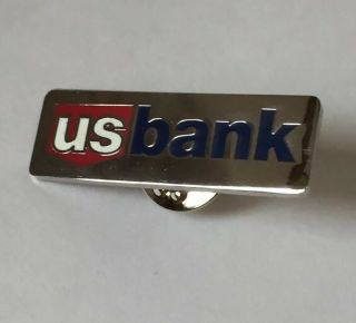 Us Bank Silver,  Red,  & Blue Pin Very Rare " Us Bank "