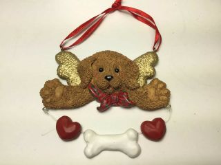 Kurt S.  Adler Cocker Spaniel Angel & Dog Bone Christmas Ornament (6)