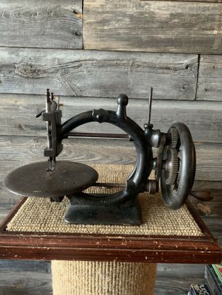 Vintage Cast Iron Hand Crank Sewing Machine