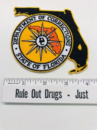 Fl Dept.  Of Corrections Old School Logo On State Outline Rare No Longer Made