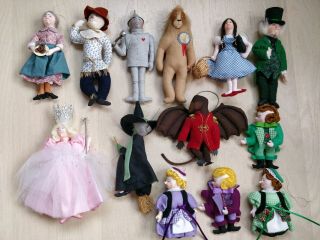 Set Of 13 Vintage 80s - 90s Signed Gladys Boalt Christmas Ornaments Wizard Of Oz