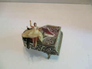 Vintage Small Piano Music Box With Dancers