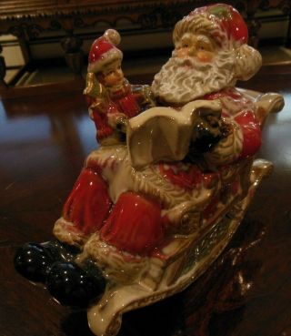 Holiday/christmas Musical Rocking Santa - Glazed Ceramic