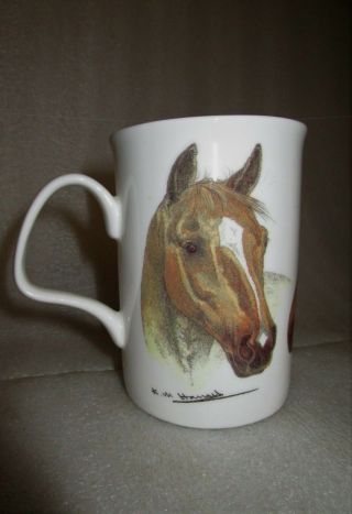 Roy Kirkham Fine Bone China England Coffee Cup Mug Horses Horseshoe C 2006 Excel