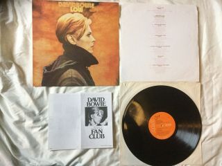 David Bowie - Low - 1st Press Uk 1977 Ex Vinyl,  Fan Club & 12” Insert