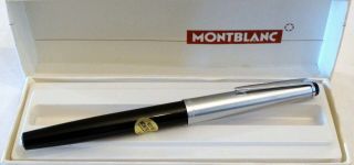 Montblanc Monte Rosa 402 Sg Fountain Pen In Black / Chrome Cap & 14k Gold F Nib