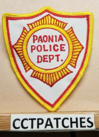 Rare Paonia,  Colorado Police Shoulder Patch Co