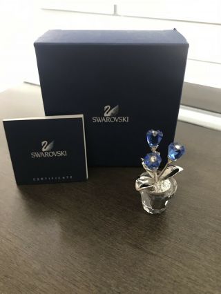 Retired Swarovski Crystal Blue Forget - Me - Not Flower 9460 Nr 000 154 W