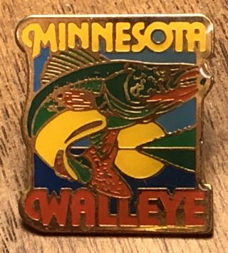 Minnesota Walleye Lapel Hat Pin Pinback Fish Fishing Angler Lakes River