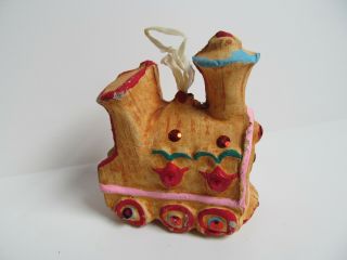 Vintage Paper Mache Train Form Made In Japan Christmas Ornament Engine