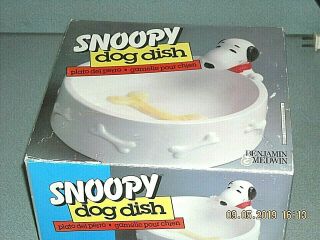 Rare Snoopy Peanuts Vintage 1994 Ceramic Dog Food Dish / Water Bowl