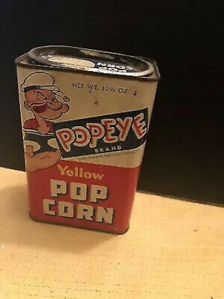 Vintage Popeye The Sailor Man Brand Popcorn Tin Great Graphics