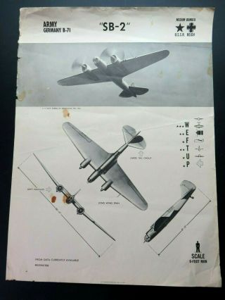 1944 18.  5 " X 23.  5 " Navy Aircraft Id Poster - German Sb - 2