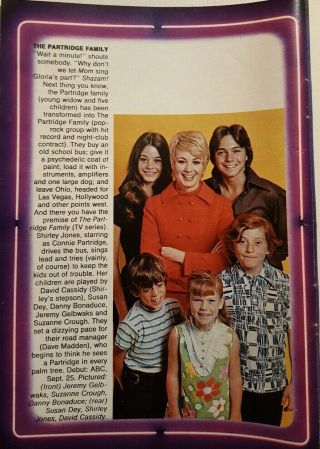 Tv Guide Ad =) 1970 =) Fall Preview Of The Partridge Family =) Dial Soap Ad =)