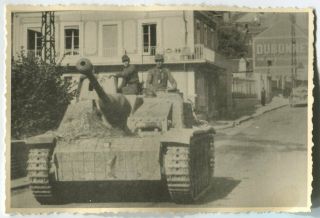 German Wwii Archive Photo: Stug Iii Assault Gun In French Town