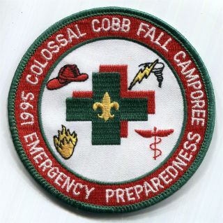 ⚜ Bsa Atlanta Area Council Scout Patch Cobb 1995 Emergency Preparedness Cor