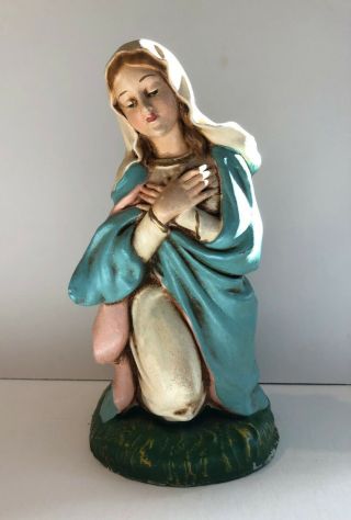 Vtg Nativity Madonna Virgin Mary Paper Mache For 12 " Set Made In Italy