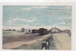 Vintage Postcard Mildura Railway Station Victoria 1900s