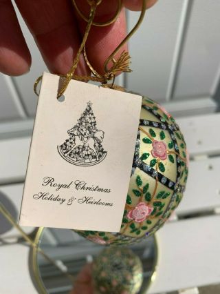 Royal Christmas Hand Blown Decorated Large Victorian Egg Ornament Poland