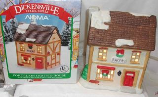 Vintage Lighted Ceramic Christmas Village House - Noma Dickensville Bakery