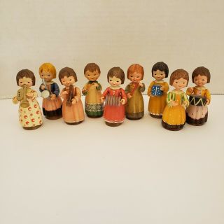 9 Anri Small Child’s Orchestra Holiday Set Hand Crafted/painted In Italy 3.  5 "