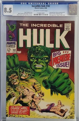Incredible Hulk 102 Cgc 8.  5