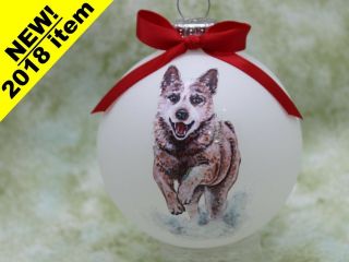D093 Hand - Made Christmas Ornament - Australian Cattle Dog Red Heeler - Running