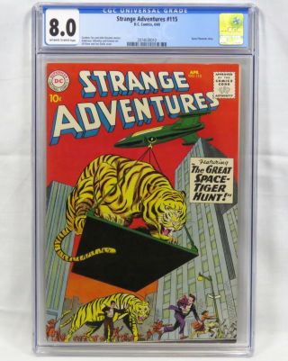 Dc Comics Strange Adventures 115 Cgc 8.  0 Ow/w Pages Space Museum Story 1960