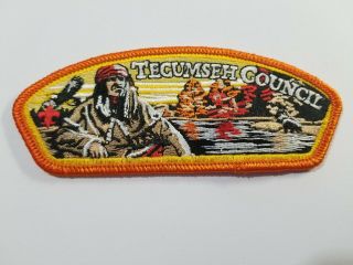 Bsa Boy Scouts Shoulder Patch Tecumseh Council Trapper