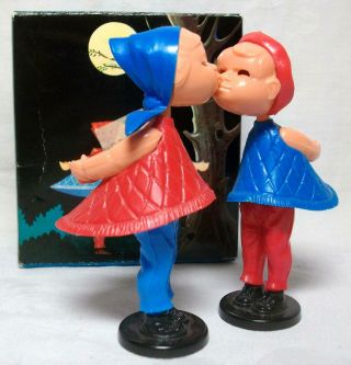 Magneto W Germany Bgm Kissing Plastic Vintage Dolls Toy 1960’s W / Box