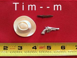 Custom Hat Knife & Pistol For The Tom Jeffords Hartland Figure 800 Series