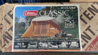 Coleman Tent Classic 8551a814 Backpack Vintage Great Shape Htf Spring Bar
