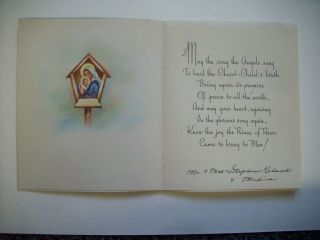50 ' s Guardian Angels vintage Christmas greeting card 7C 2