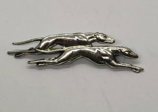 Sterling Silver Racing Grayhounds Pin.  S&h.