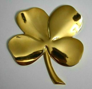 Vintage 1984 Gerity 4 Leaf Clover,  Gold Plated Paperweight,  Hope,  Faith,  Love