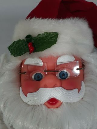 Vintage Santa Face Decoration " Ho Ho Ho Merry Christmas " Talking Animated C