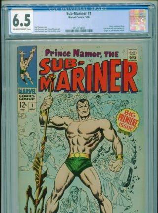 1968 Marvel Prince Namor,  The Sub - Mariner 1 Origin Retold Cgc 6.  5 Ow - W Box9