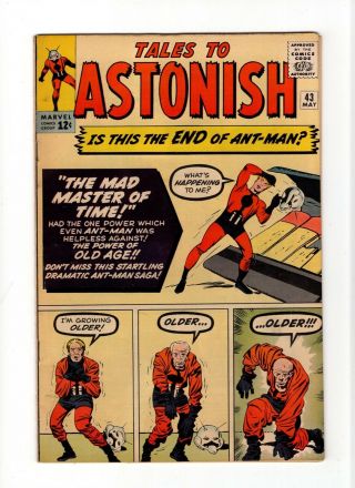 Tales To Astonish 43 Vf,  8.  5 Marvel Comic Early Ant - Man Silver 12c