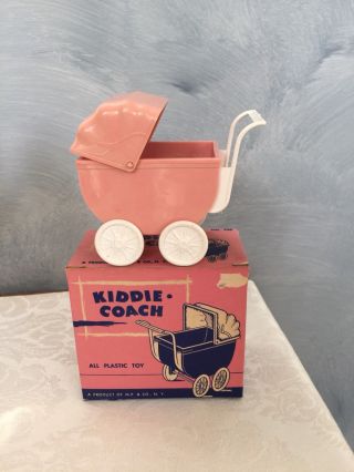 Vintage M.  P& Co.  Kiddie Coach Pink Doll Carriage Stroller W/ Box