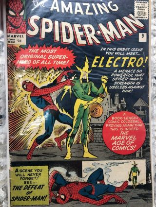 Spider - Man 9 (1964,  Marvel) Gd/vg To Vg Origin,  1st Appearance Electro