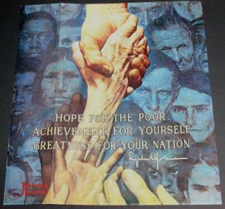 Norman Rockwell Lithograph Print,  Hope For The Poor,  Achievement For Yourself.