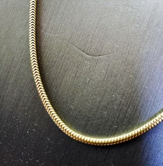 Vintage 14k Yellow Gold Snake Chain Necklace Italian Made,  18 ",  7.  7g