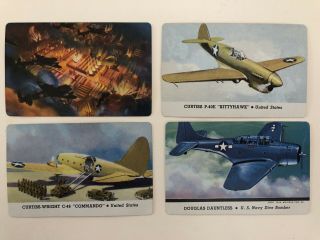 Wwii Airplane Collector Cards From 1940’s Whitman Pub.  1944 (34 Total Cards)