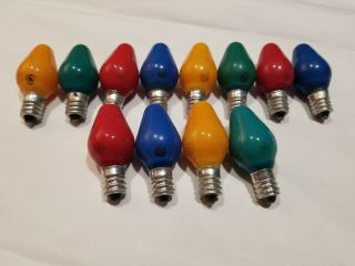 12 Vintage Ge Circle Logo C - 7 Assorted Colors Christmas Tree Lamps