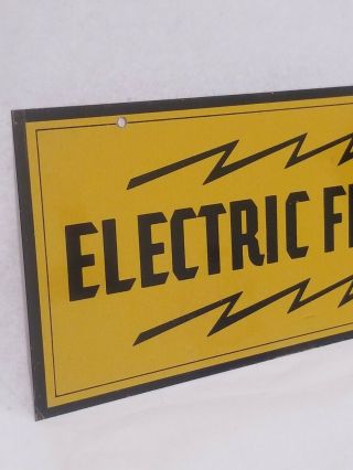 Vintage 1950 ' s Electric Fence Horse Farm Barn Feed Seed Gas Oil Metal Sign 8 