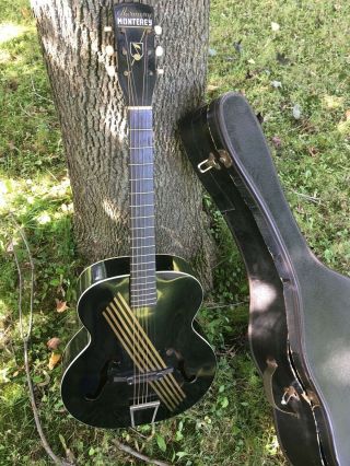 Vintage Harmony Monterey Colorama Archtop Guitar From 1955.  1$
